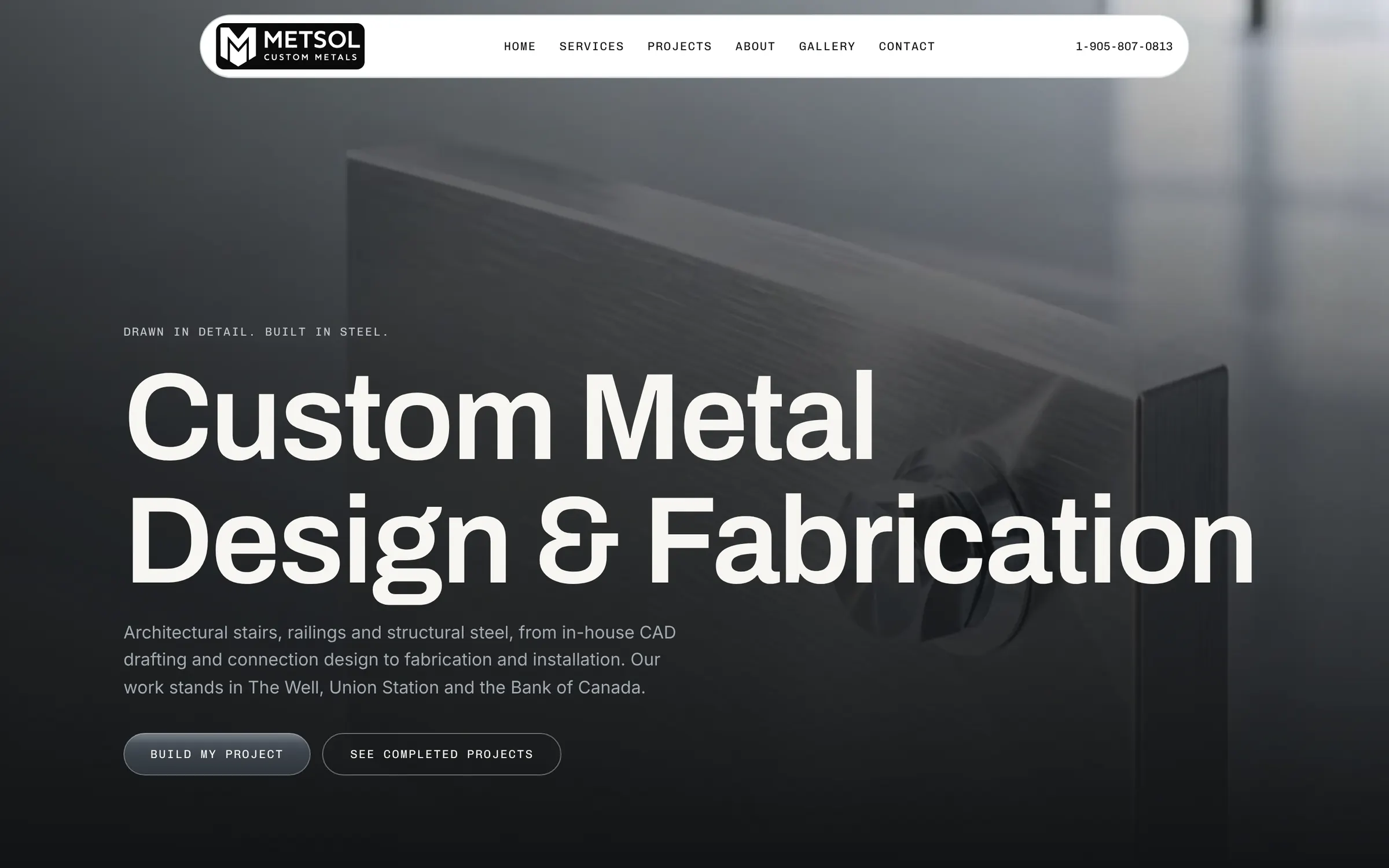 metsolcustommetals.ca home page